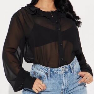 Fashion Nova | Black “Chic Serenity” Blouse Top